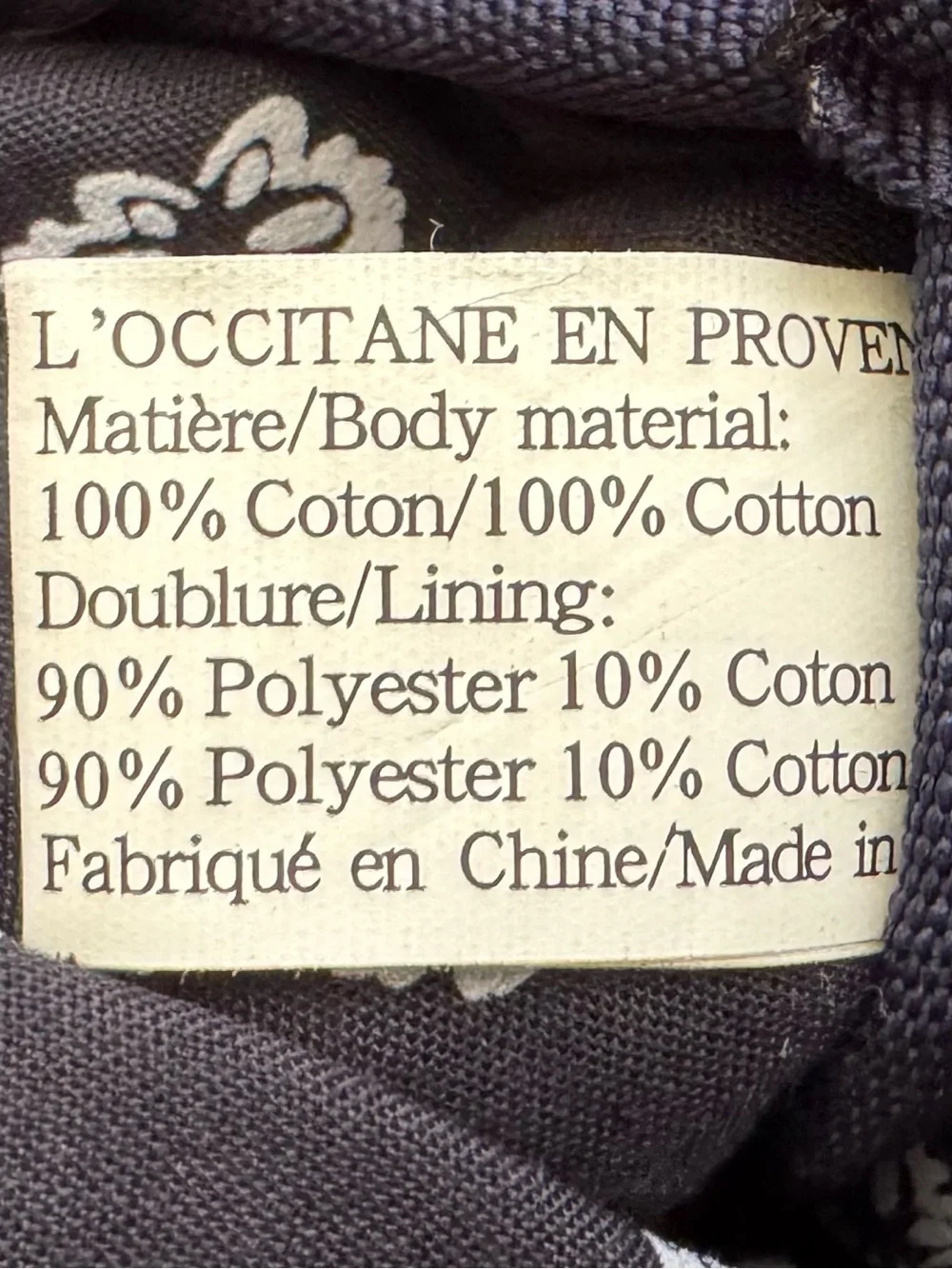LOCCITANE quilted navy